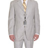 Sartoria Partenopea 40R 50 Gray Striped Wool Suit With Flat Front Pants