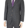 Sartoria Partenopea 42R 52 Gray Striped Wool Suit