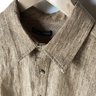 ---$ Frank Leder tan linen shirt size Medium (fits like L/XL) NEW