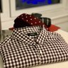 Never worn theory button down gingham shirt