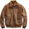 RRL Limited Edition Shearling Collar Roughout Leather Flight Jacket