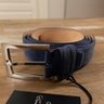 CESARE ATTOLINI blue suede belt - Size 115 / 46 (fits size 44 waist best) - NWT