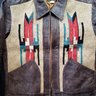 RRL Limited edition woven Panel Leather Jacket sz M
