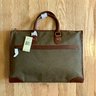Polo Ralph Lauren Olive Brown Canvas and Leather Briefcase