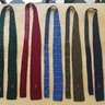 CRUNCHY KNIT TIES: burgundy, olive, navy, striped blue, & forest green