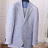 NA Suitsupply Lazio Light Grey Stripe Linen Suit 38S
