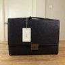 $1990 BRIONI brown textured leather slim briefcase - NWT