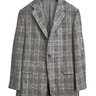 Hickey Freeman Cashmere Blend POW Check Glen Plaid Gray Sport Coat Blazer 40 R