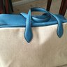 Hermes Victoria 50 Travel Bag Toile H and Bleu Jean Clemence