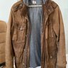 PRICE DROP Borrelli suede leather jacket, brown, hooded. size 38 / 48