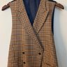 Suitsupply 38 double breasted peak lapel Vest/Waistcoat. Wool silk linen blend