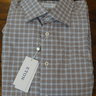 SOLD NWT Eton Contemporary Fit Lt. Blue/Brown Check Shirt Size 17 Retail $260