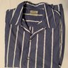 WTS: De Bonne Facture: Short Sleeve Shirt – Wide Blue Stripes - Size M