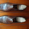 Hand Made Lazy Man Full Brogue Oxford Shoes (Anthony Cleverley Churchill style)