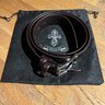 Farnese "Tubo" Dress Belt, Dark Brown Smooth Calf, Size 90