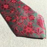 ** DROPPED 3/3 ** Gorgeous Deadstock Lanvin French Made Red & Green Floral Paisley Silk Neck Tie in