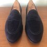 Carmina Navy Suede Full Strap Penny Loafer 7.5 UK / 8.5 US