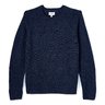Speckled Merino Wool Crewneck Sweater Navy Medium New