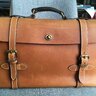 New J. Peterman Co. USA Made 1928 Aviator Briefcase/ Messenger Bag in Vintage Tan Leather