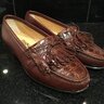 DeadStock Vintage Salvatore Ferragamo Brown Leather & Aligator Kiltie Loafers Size 6.5EE