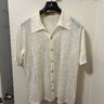 Yuri & Yuri Japanese Serie-Knit SS Button-Down Shirt, Cream, Size 44 (fits small)