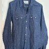 Sold - Tony Shirtmakers Blue Linen Western Size S