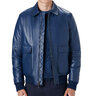Best Men's Blue Leather Bomber Jacket
