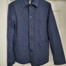 American Trench Navy Seersucker Chore Jacket size Small