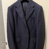 The Armoury by Ring Jacket Wool/Mohair Hopsack Model 3 Sport Coat with Flap Pocket, Navy, Size 54