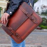 English Briefcase Inspired Leather Messenger Laptop Bag Satchel UK