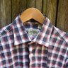 Gitman 100% linen short-sleeve plaid shirt