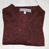 DROP Neiman Marcus Wool Silk V Neck Sweater Burgundy Size L Perfect Worn Once