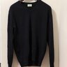 William Lockie x Frans Boone Oxton Cashmere V-Neck, Navy, Size 44 (Fits Small)