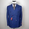 SOLD! NWT ISAIA MEDITERRANEAN BLUE WOOL SILK STRIPPED DB SUIT 'BASE MUSA' 40/50C