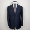 SOLD! BRAND NEW CESARE ATTOLINI 120'S WOOL HOPSACK SOLID NAVY SUIT 38/48
