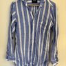 *PRICE DROP* Drake's Blue and White Striped Linen Shirt (Small)