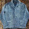 RRL Indigo dyed Cable Knit Shawl Collar Cardigan Sweater with Patinated Nautical buttons Cotton XL