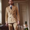 Oscar Jacobson Mustard Heavy Linen Suit