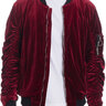 VELOUR SCRUNCHED BOMBER JACKET