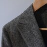 Montedoro brown herringbone double-breasted tweed blazer