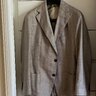 Cavour Mod 1 S/S tan blazer; 38US / 48EUR; wool, silk, linen; made in Italy