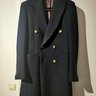 Navy double breasted overcoat size 46