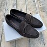 Santoni Chocolate Nubuck String Loafers - UK 7.5