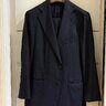 Cavour navy herringbone stripe suit; 38US / 48EU; Loro Piana, Made in Italy
