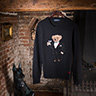 Ralph Lauren Black Polo Bear In Slippers Sweater Medium
