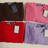 NWT $595 Polo RL Classic Cable Knit Sweater Megathread, Sizes Small/Medium/Large, 100% Cashmere