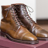 SOLD --- Enzo Bonafe Dark Cognac Shell Jumper Boots - UK7.5 (US 8.5)