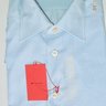 SOLD NWT $600 Kiton Napoli Solid Blue Cotton Spread Collar Dress Shirt 15.5 (39 EU)