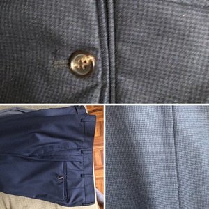 Spier & Mackay Blue Puppytooth Brushed Wool Trousers