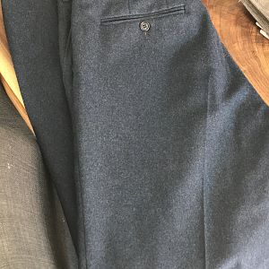 EPAULET RUDY TROUSERS - NAVY BLUE FLANNEL - SIZE 33